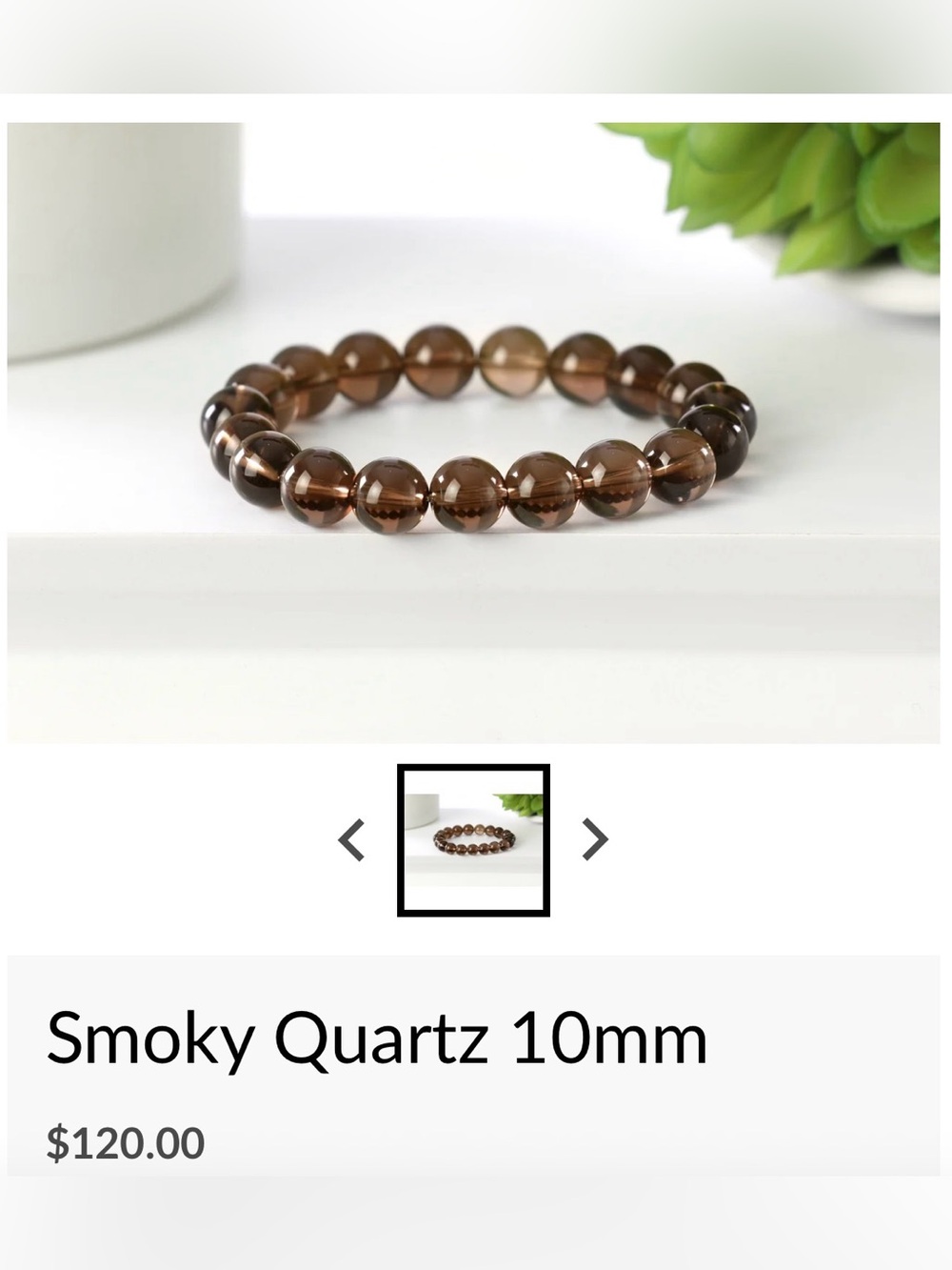 Smoky Quartz Stretch Bracelet - Brown